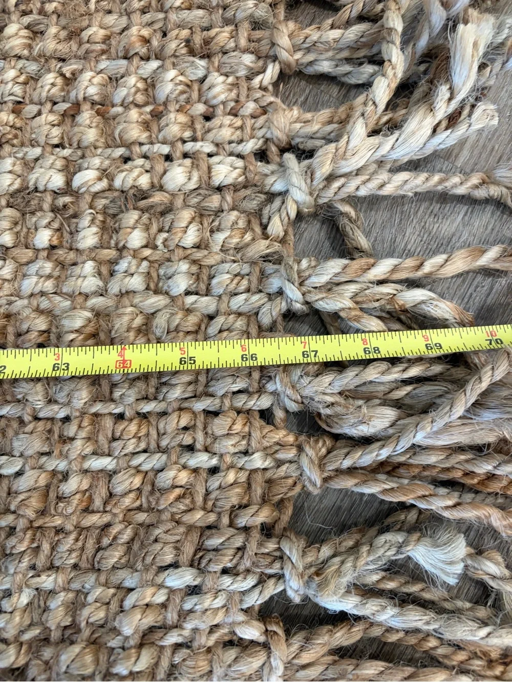 Handwoven Natural Jute Door Mat - Tan